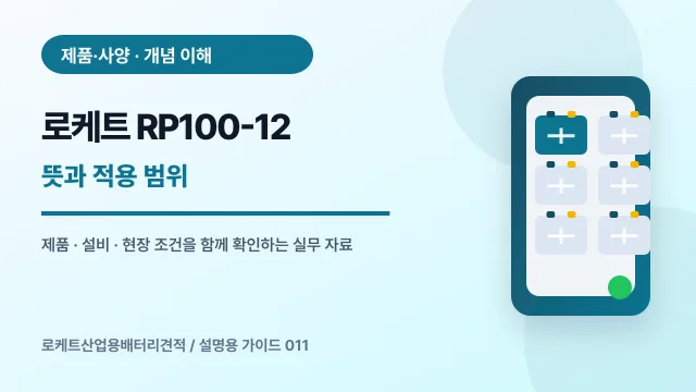 로케트 RP100-12 뜻과 적용 범위에서 확인할 제품, 설비, 점검 항목을 정리한 설명용 대표 이미지