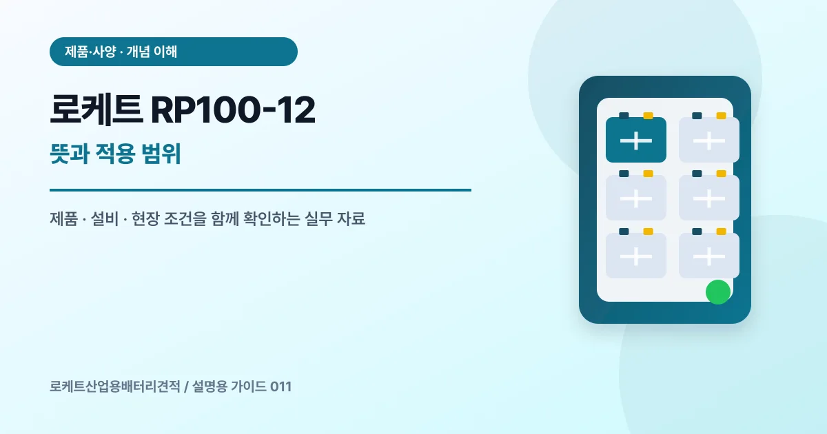 로케트 RP100-12 뜻과 적용 범위에서 확인할 제품, 설비, 점검 항목을 정리한 설명용 대표 이미지